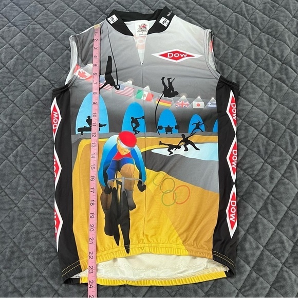 Aussie Cycling Biker jersey Men Small shirt Sleeveless Dow Olympic Global Flag V - Picture 4 of 9
